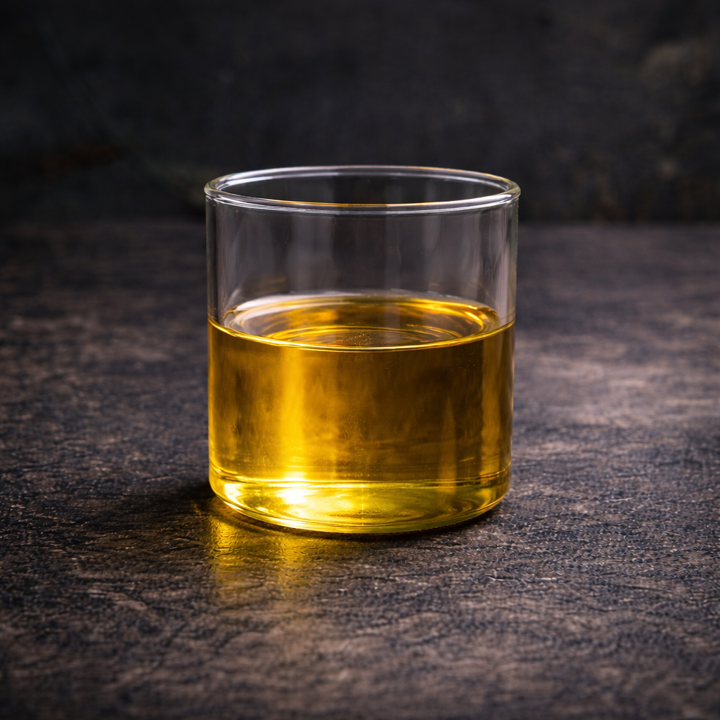 Black soldier fly oil a glass